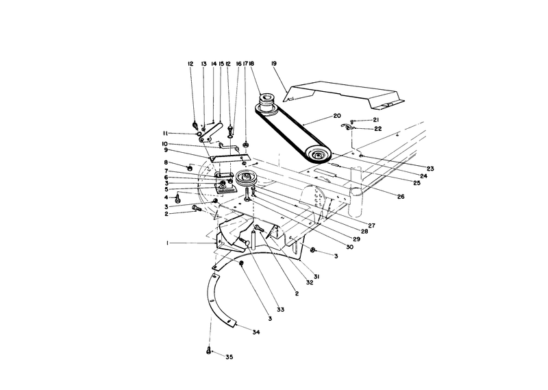 Idler Pulley and Deflector Assembly