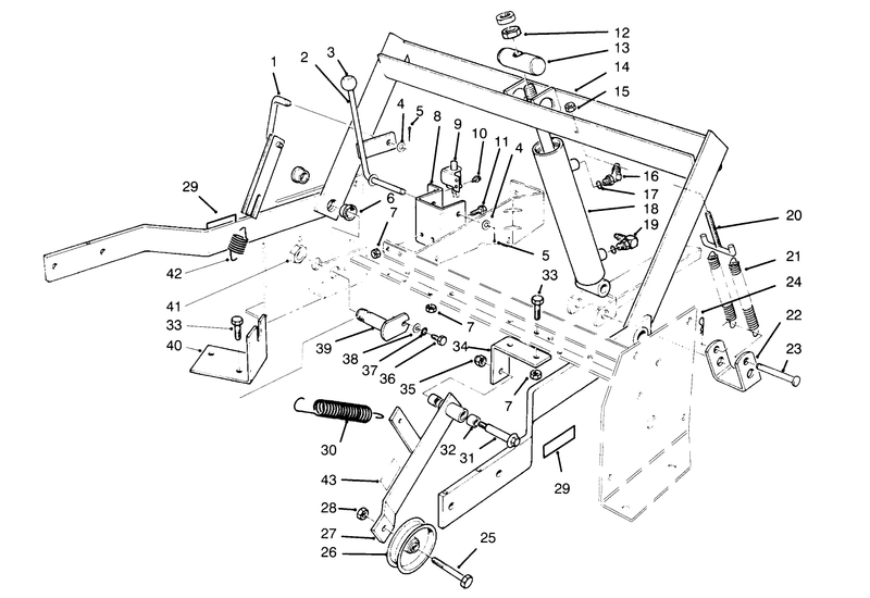 Parking Brake and Lift Frame Assembly