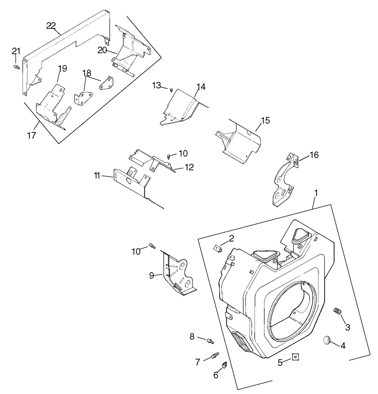 Blower Housing and Baffles Assembly Kohler Engine CH20QS 64678