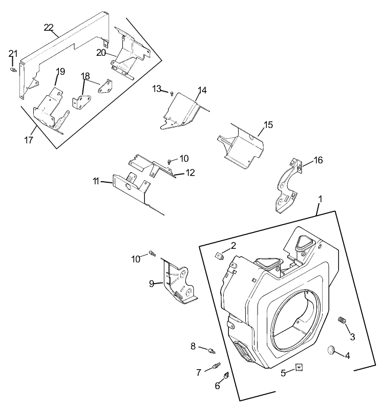 Blower Housing and Baffles Assembly Kohler Engine CH20QS 64678
