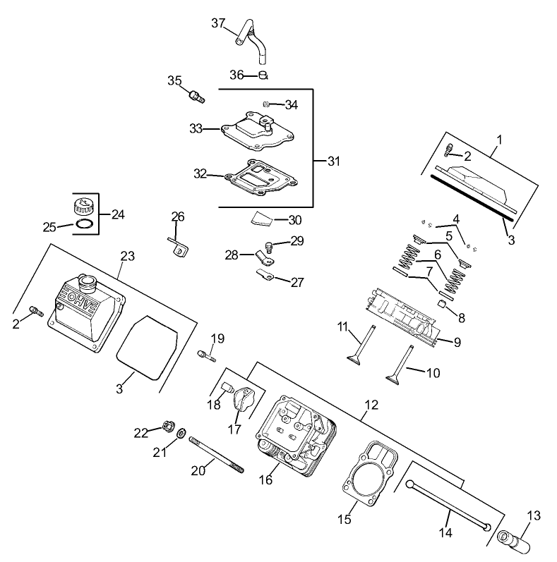 HeadValveBreather Assembly Kohler Engine CH20QS 64678