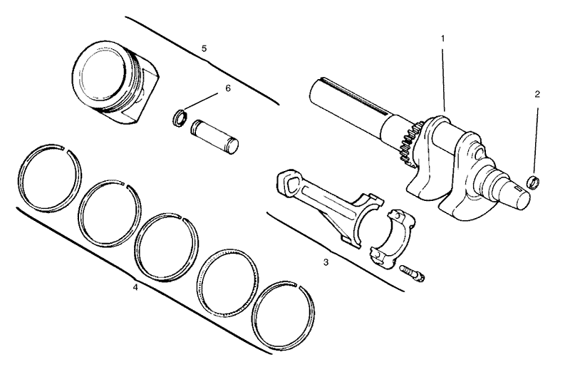Crankshaft Piston and Rings CH20QS PS64556 Kohler
