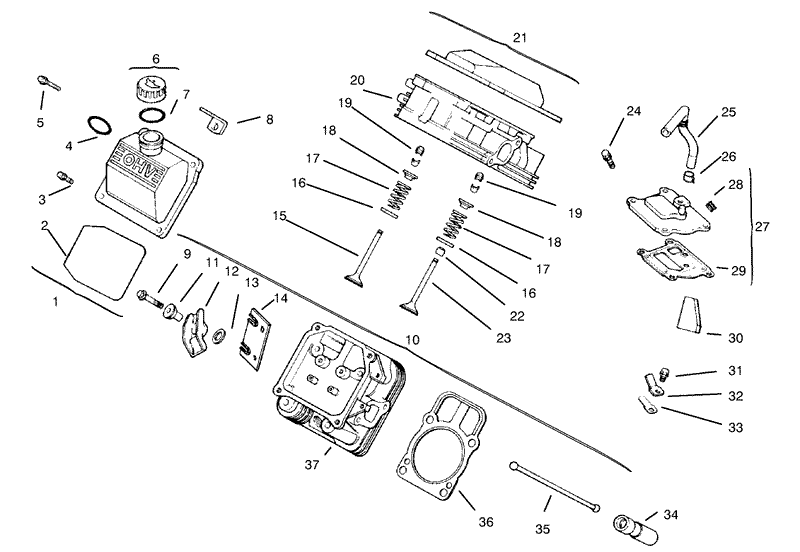Cylinder Head Valve and Breather CH20QS PS64556 Kohler