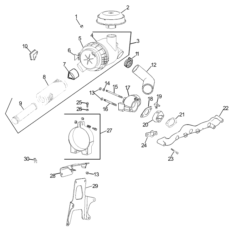 Air Intake and Filtration Assembly Kohler CH20QS PS64677