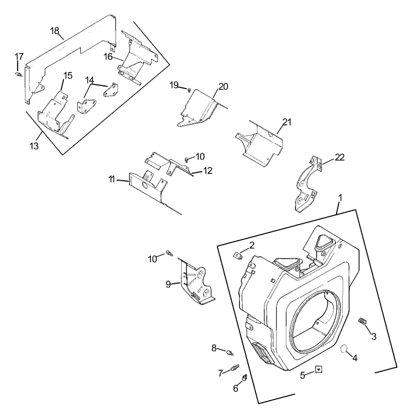Blower Housing and Baffles Assembly Kohler CH20QS PS64677