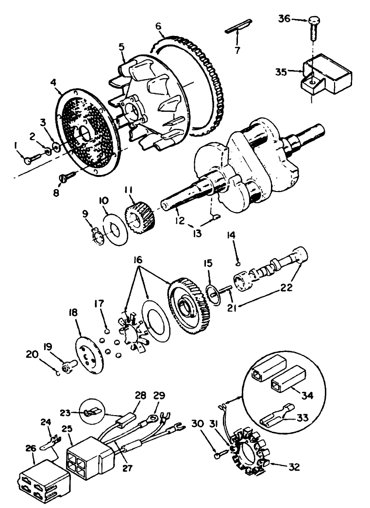 Blower and Crankshaft Onan P220g Type I10808d