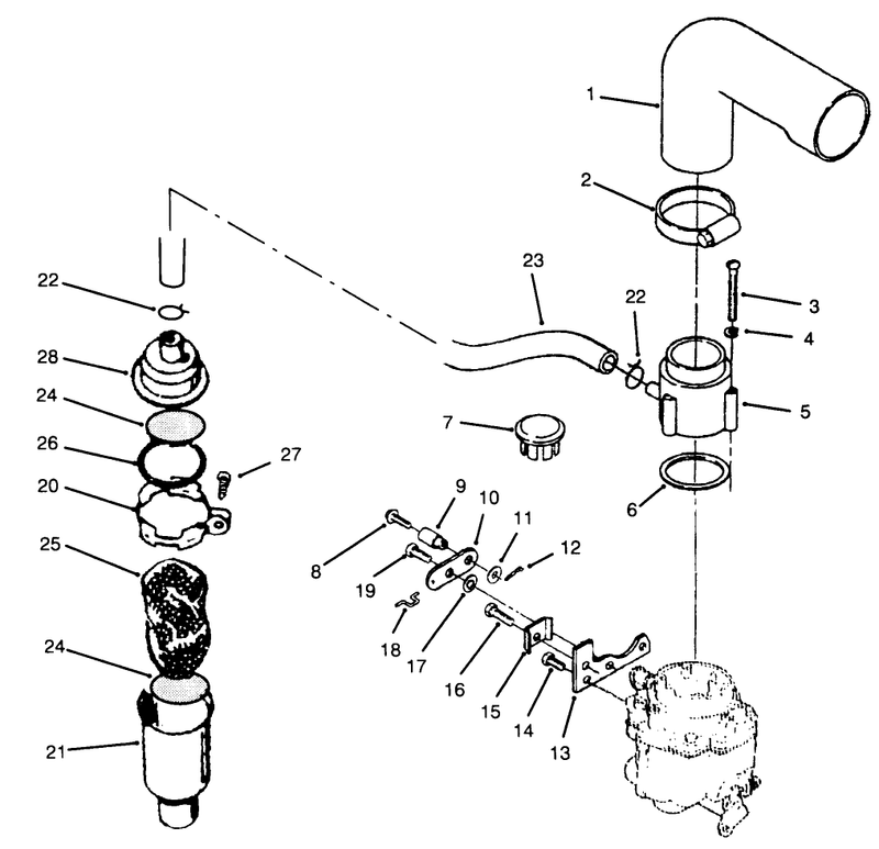 Air Cleaner and Choke Onan P220g Type 110808g