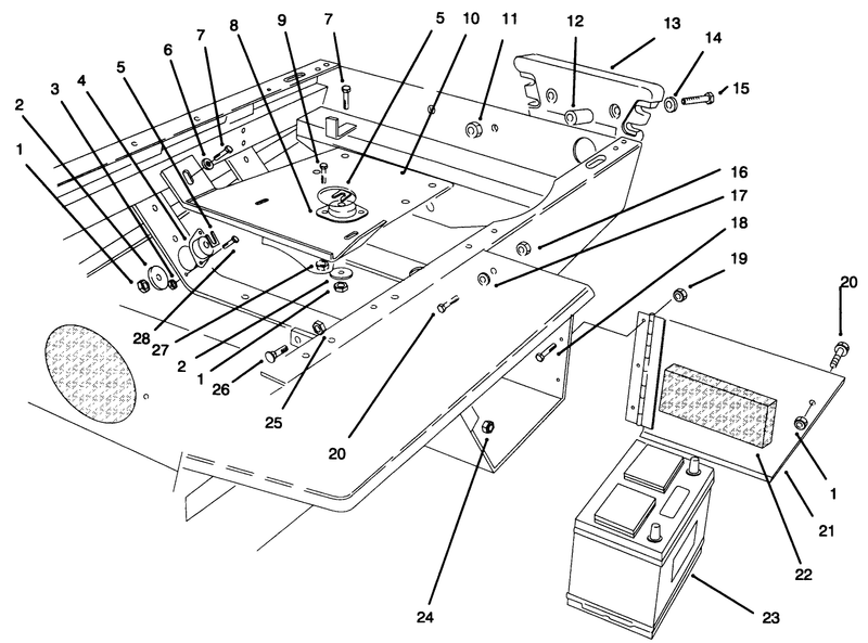 Engine Mount Battery and Rear Weight