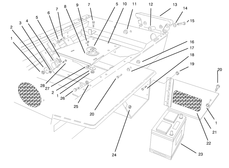 Engine Mount Battery and Rear Weight