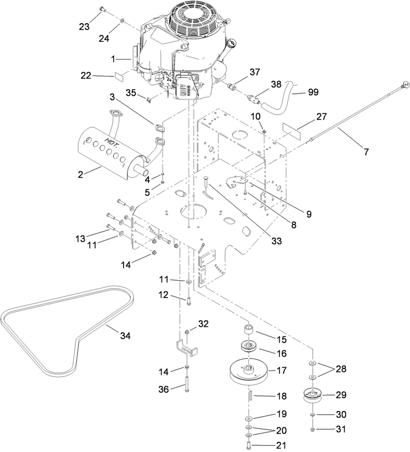 Engine and Exhaust Assembly