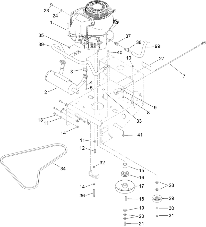 Engine and Exhaust Assembly