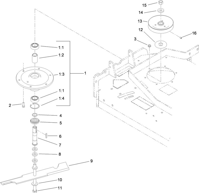 Sheave Spindle and Blade Assembly