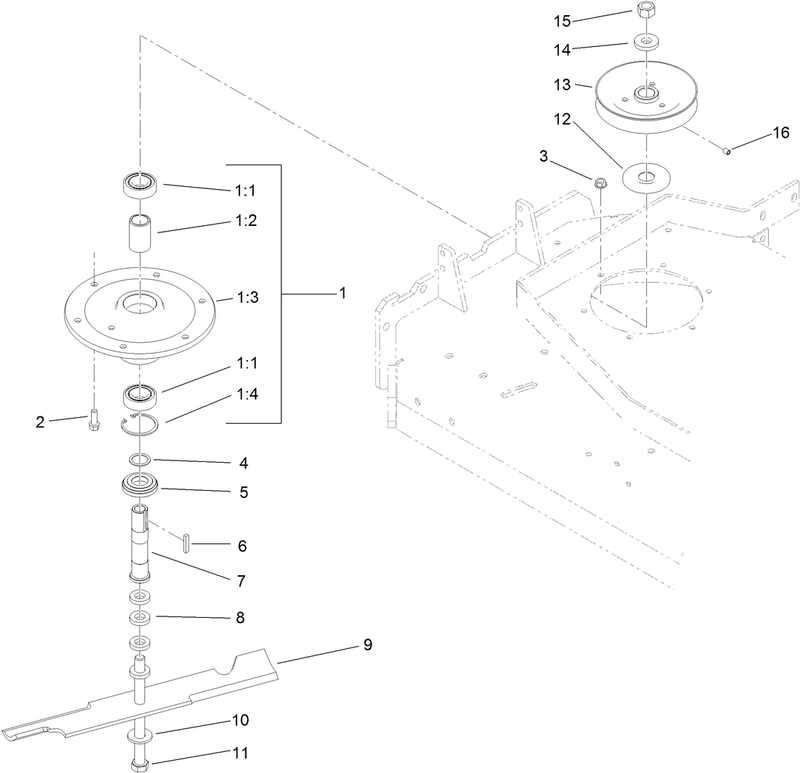 Sheave Spindle and Blade Assembly
