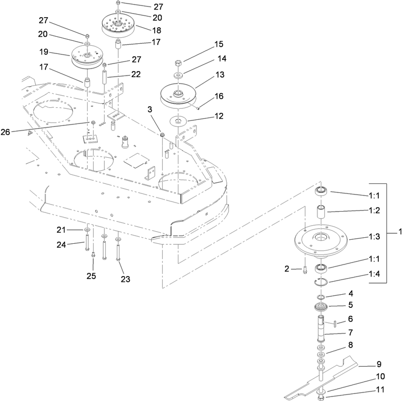 Sheave Spindle and Blade Assembly