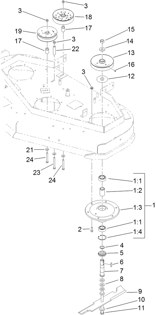 Sheave Spindle and Blade Assembly