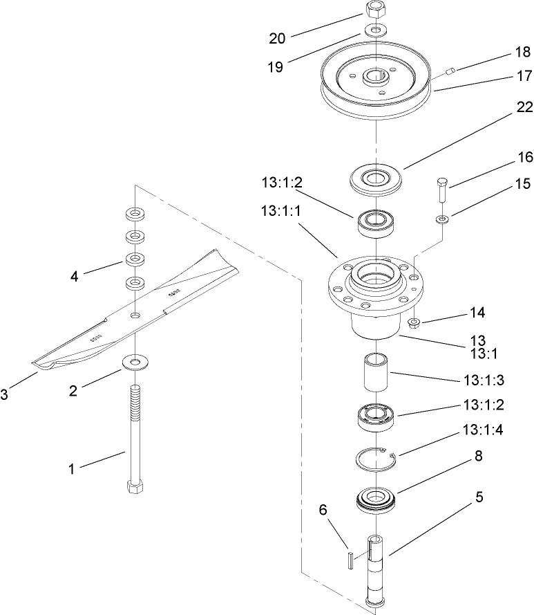 Spindle and Blade Assembly
