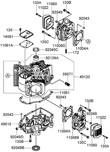 Cylinder and Crankcase Assembly Kawasaki FH430V-CS25