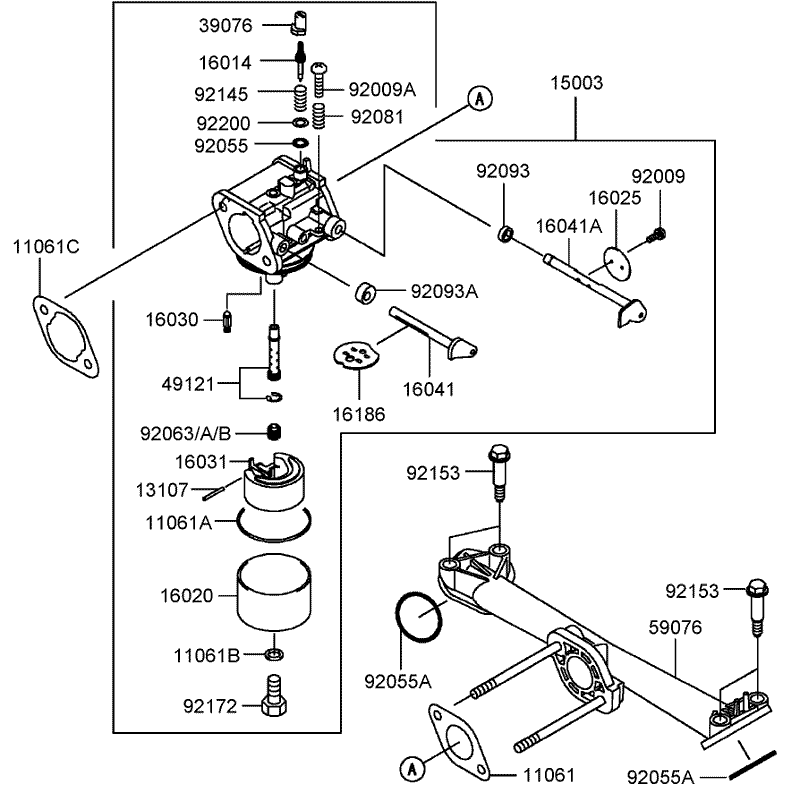 Carburetor Assembly Kawasaki FH430V AS25