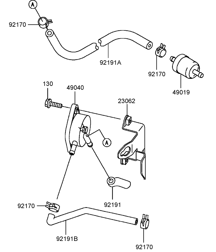Fuel Tank and Fuel Valve Assembly Kawasaki FH430V AS25