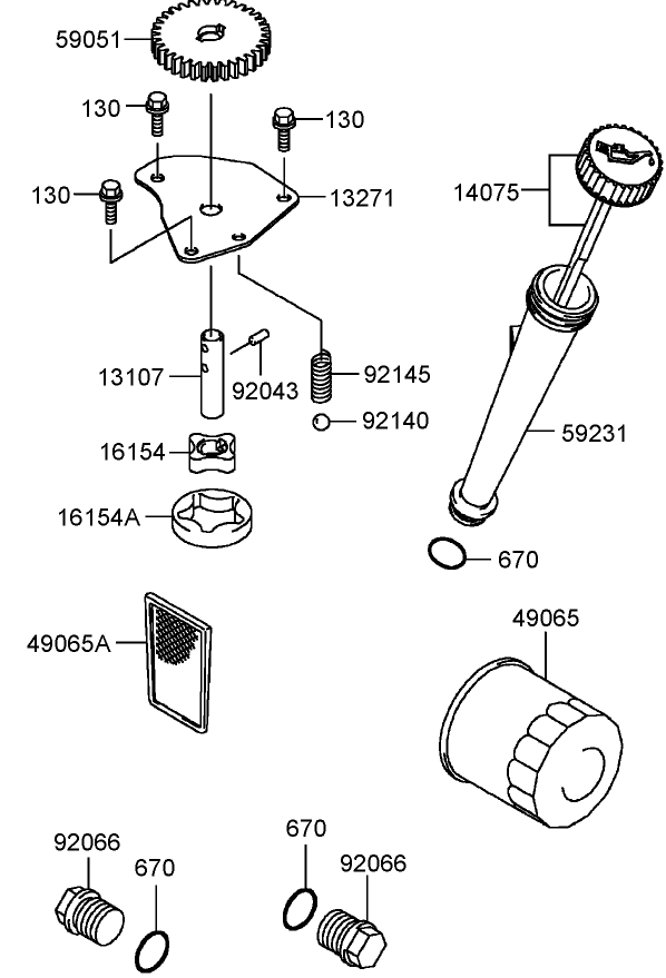 Lubrication Equipment Assembly Kawasaki FH430V AS25