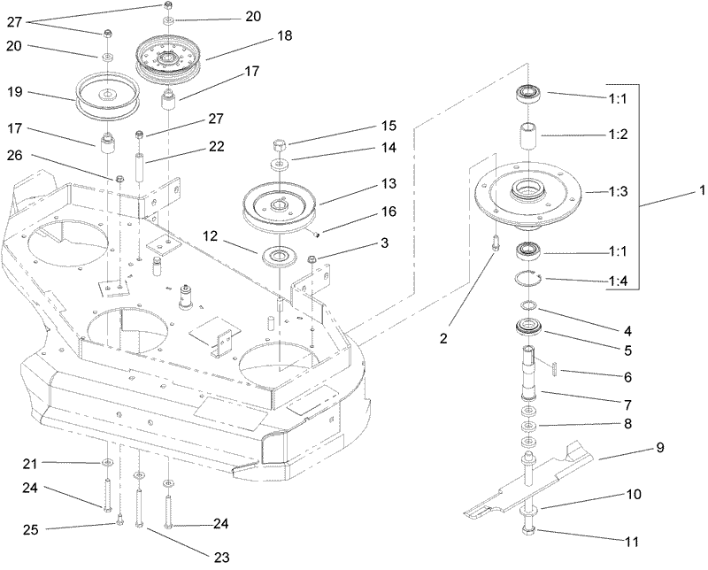 Sheave Spindle and Blade Assembly