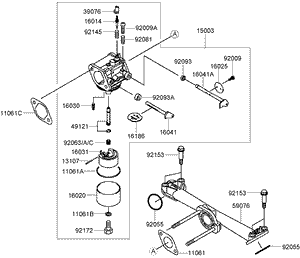 Carburetor Assembly Kawasaki FH430V-CS25