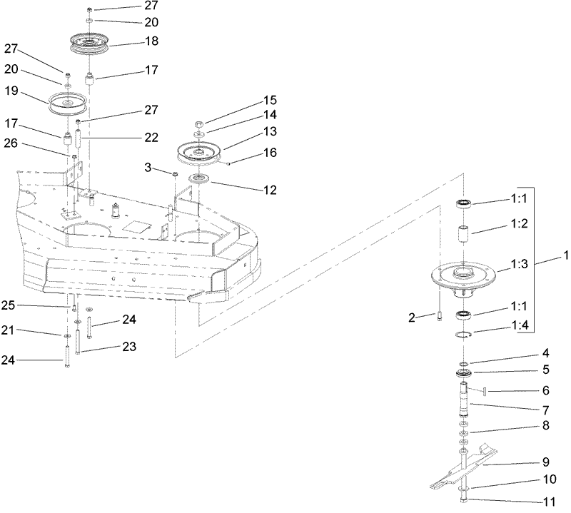 Sheave Spindle and Blade Assembly