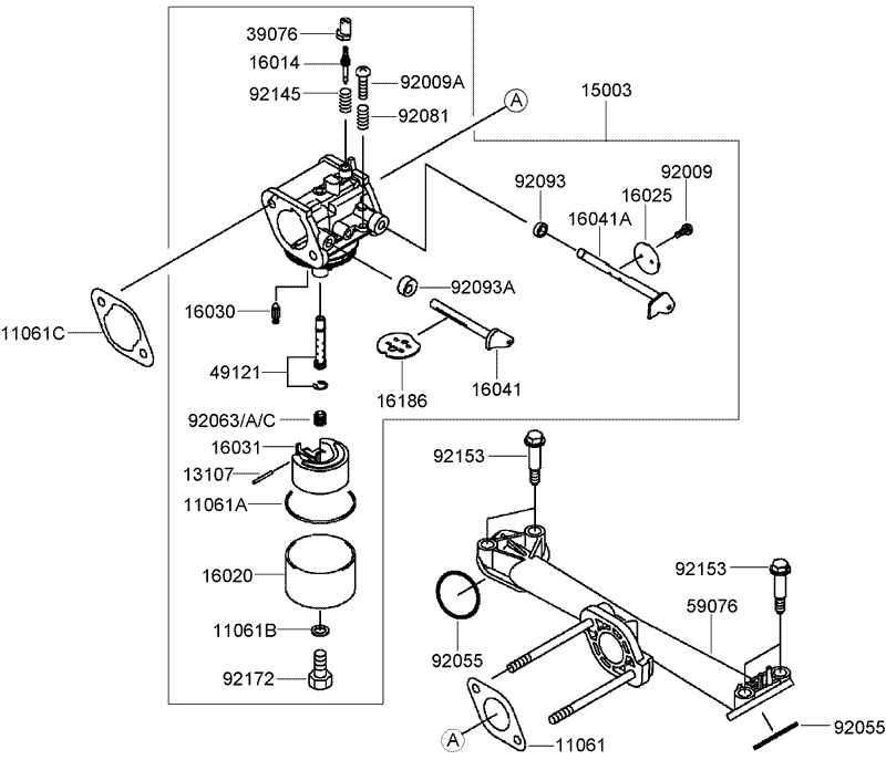 Carburetor Assembly Kawasaki FH430V CS25