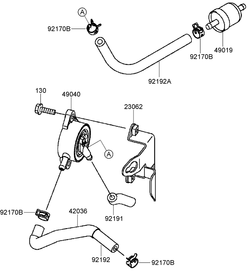 Fuel Tank and Valve Assembly Kawasaki FH430V CS25