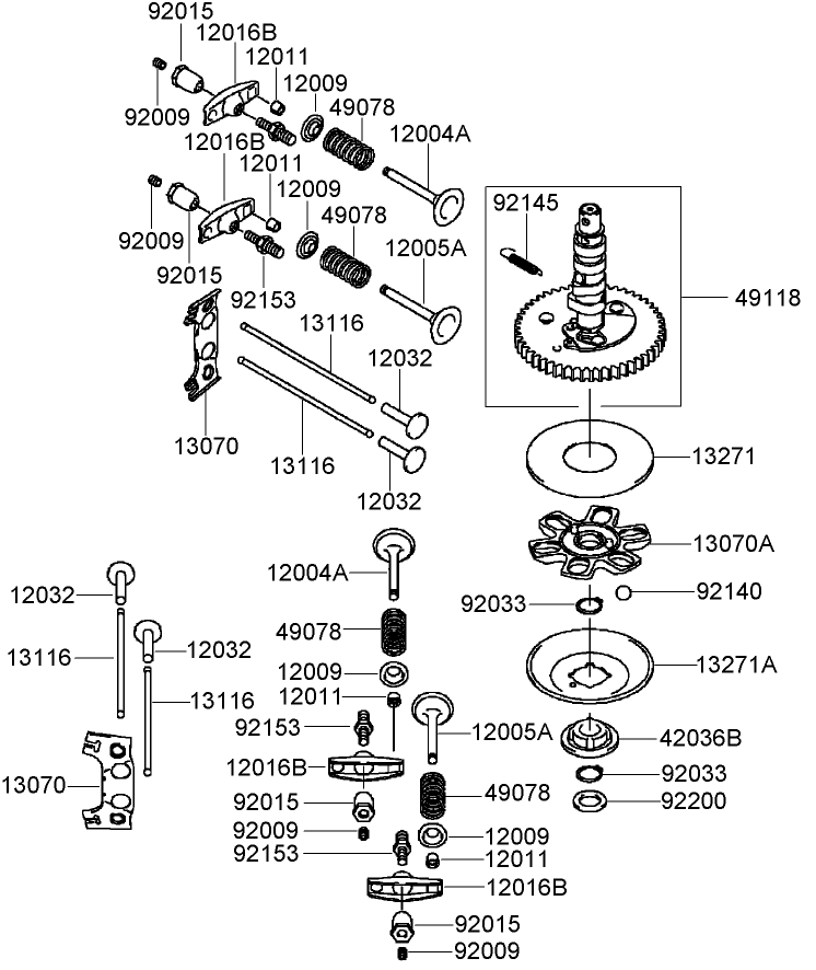 Valve and Camshaft Assembly Kawasaki FH430V CS25