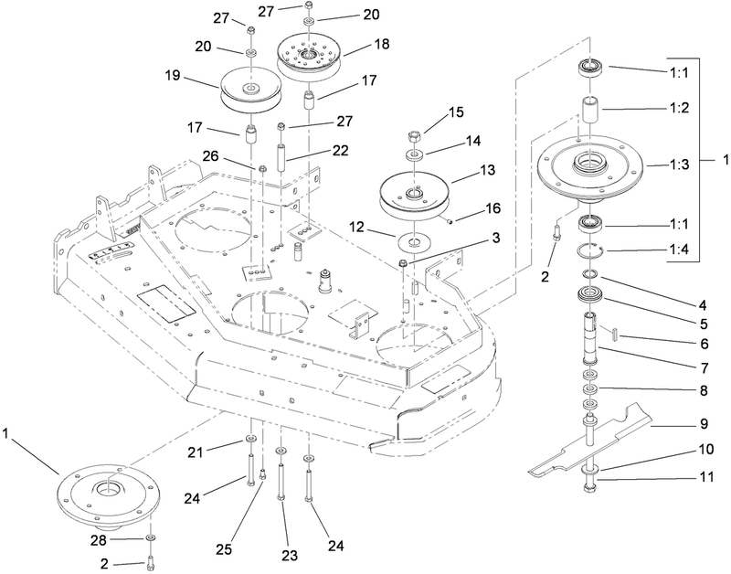 Sheave Spindle and Blade Assembly
