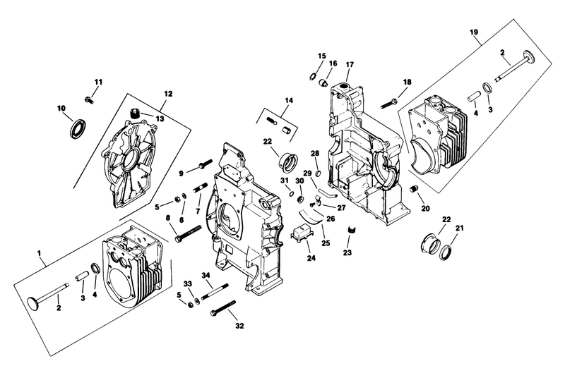 Crankcase Engine Kohler Model No M18qs 24615 continued