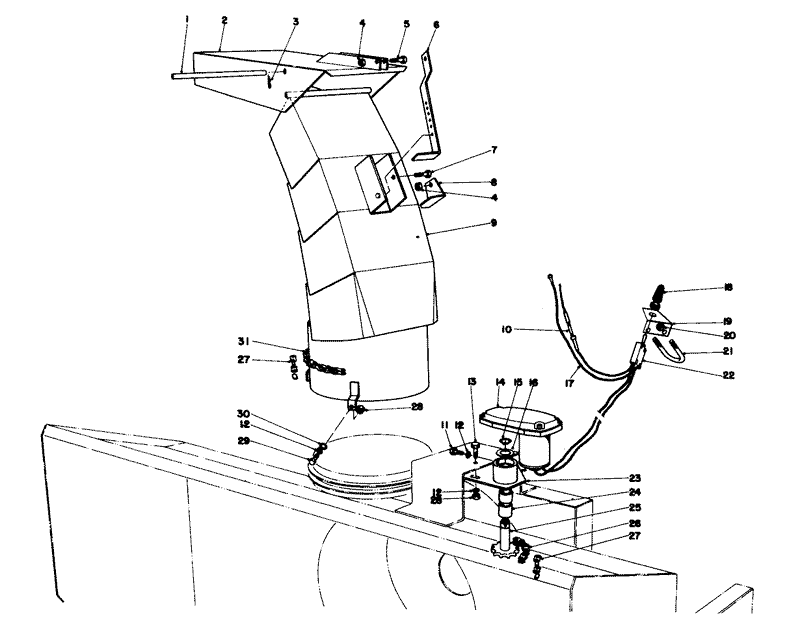 Chute and Electric Motor Assembly