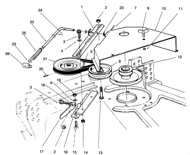 Deck Cover and Pulley Assembly