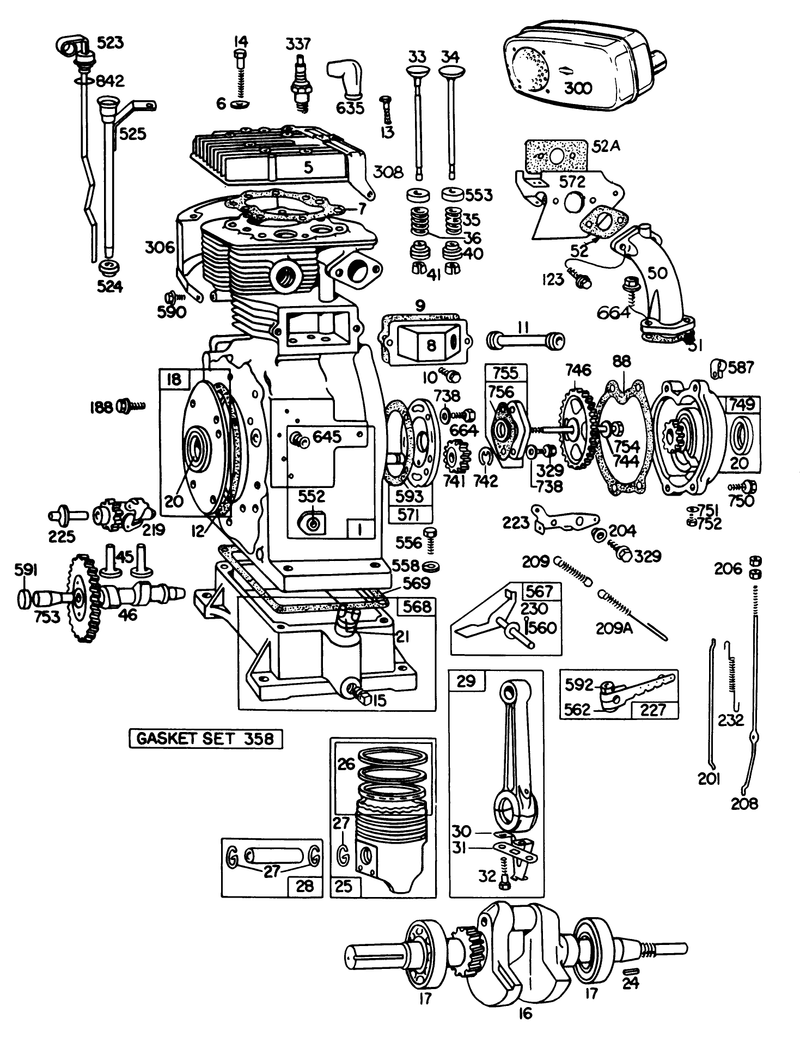 Engine Briggs and Stratton Model No 326437 0262 01