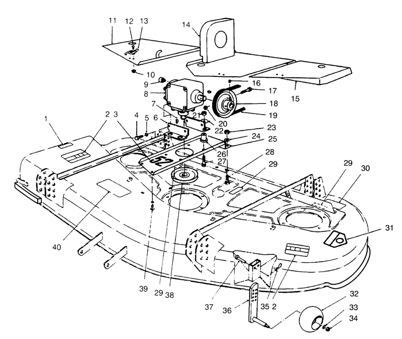 Deck Covers Gear Box Gage and Wheel
