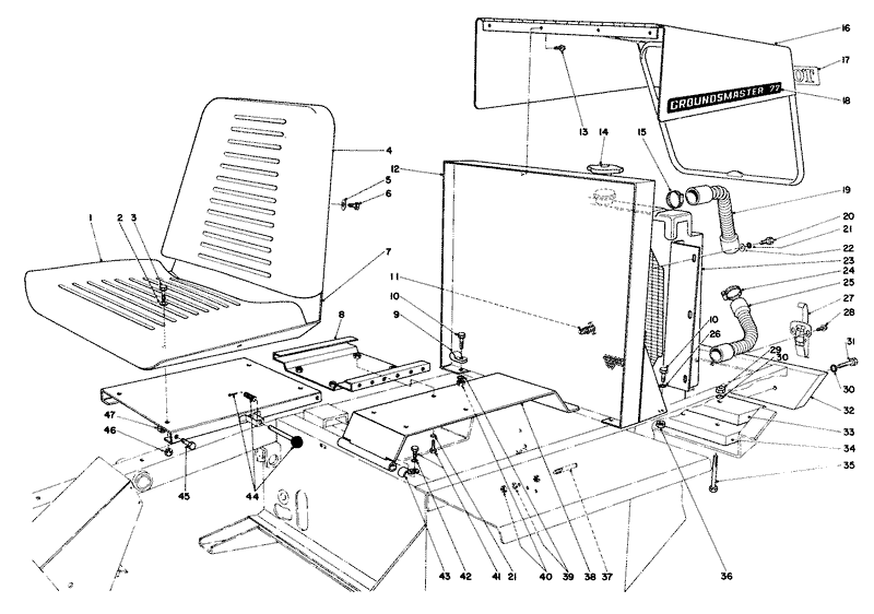 Seat Radiator And Hood Assembly