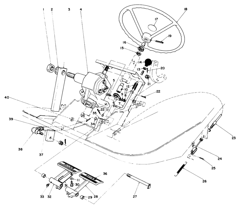 Pedals And Steering Wheel Assembly