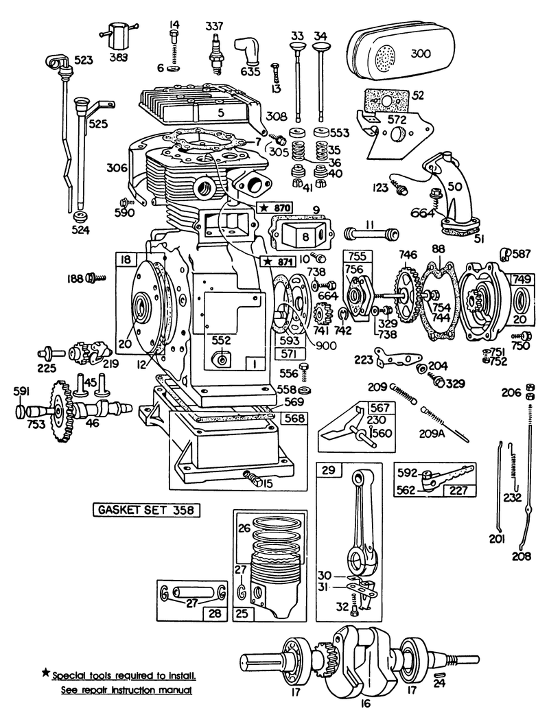 Engine Briggs and Stratton Model No 326437 0630 01