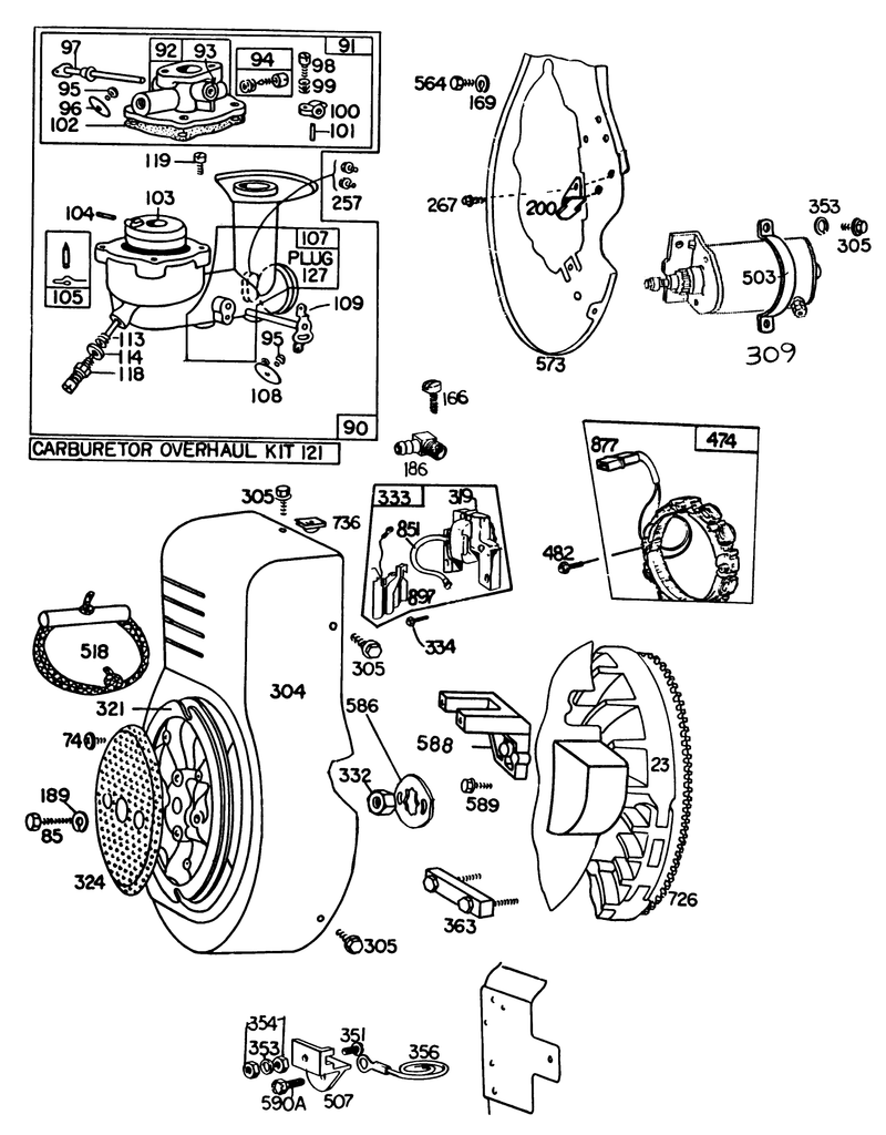 Briggs and Stratton Engine Briggs and Stratton Model No 326437 0630 01