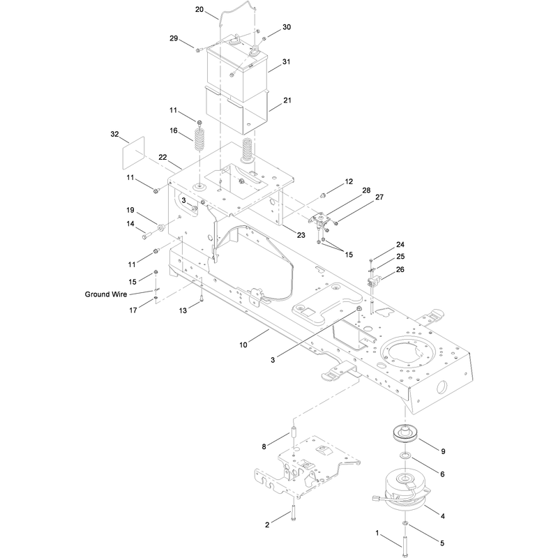 Frame Battery and Electric PTO Assembly