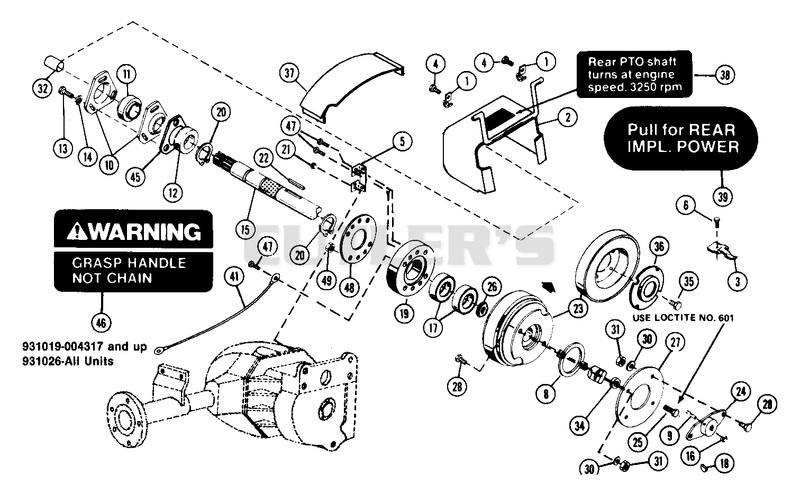 Rear PTO For S/N 004317 & UP