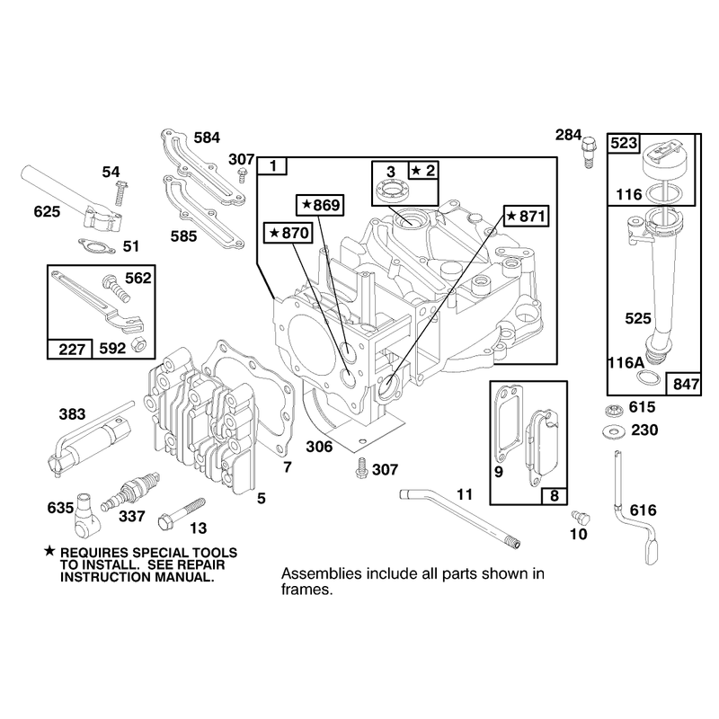 Engine Briggs and Stratton Model 127702-1745-E1 Serial No 8901374 and Up