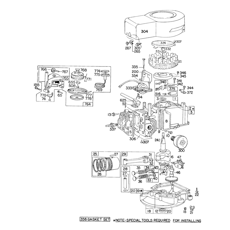 Engine Briggs and Stratton Model 92908-1756-01