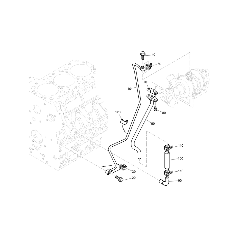 Oil Pipe Turbo Charger Assembly