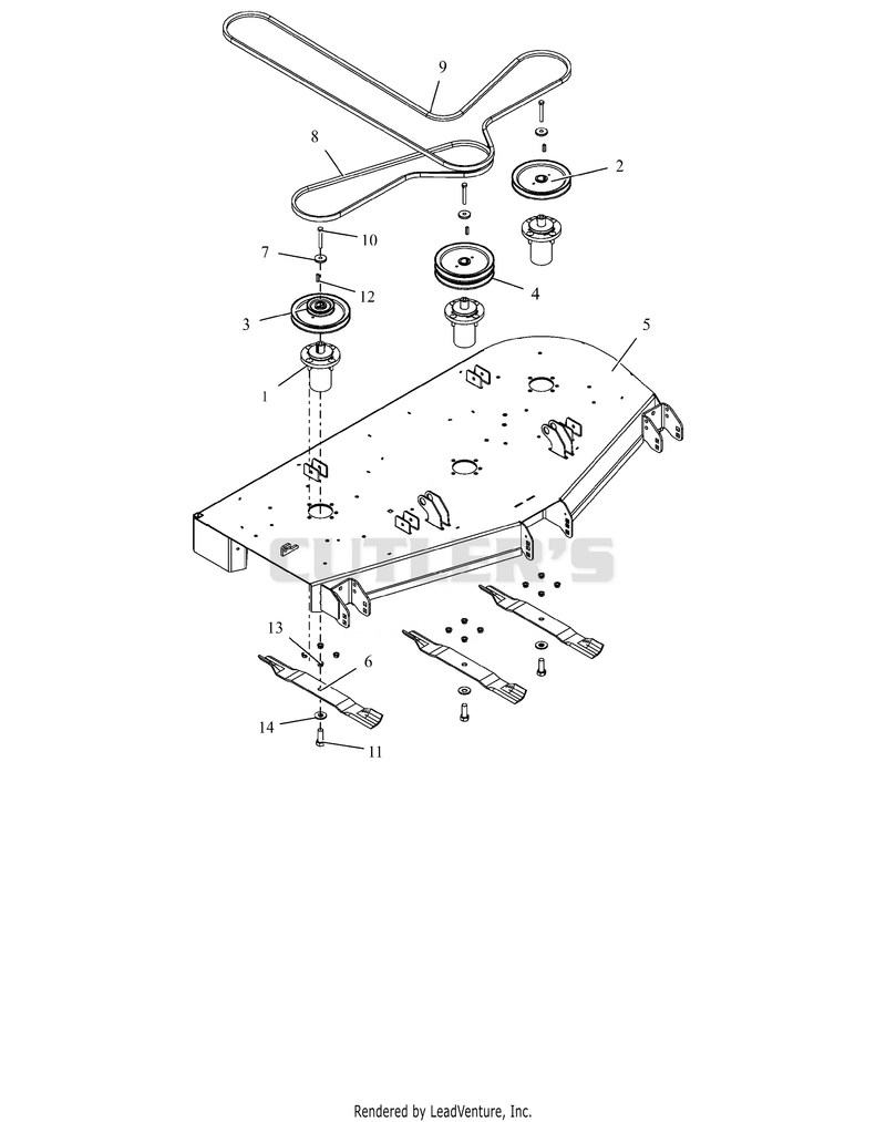 Deck, Belts, Blades And Spindles - 60"