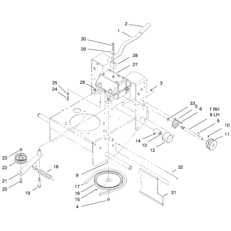 Transmission and Idler Pulley Assembly
