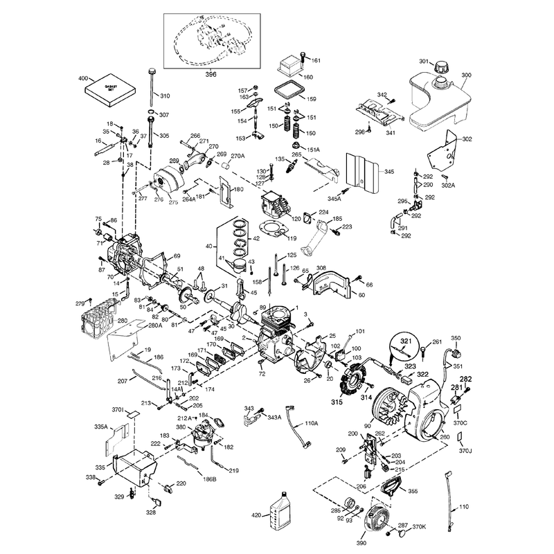 Tecumseh Engine Assembly Model No. OHSK130-223819E