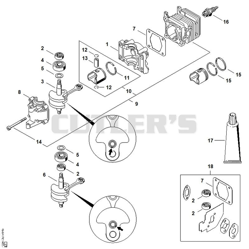 Crankcase, Cylinder