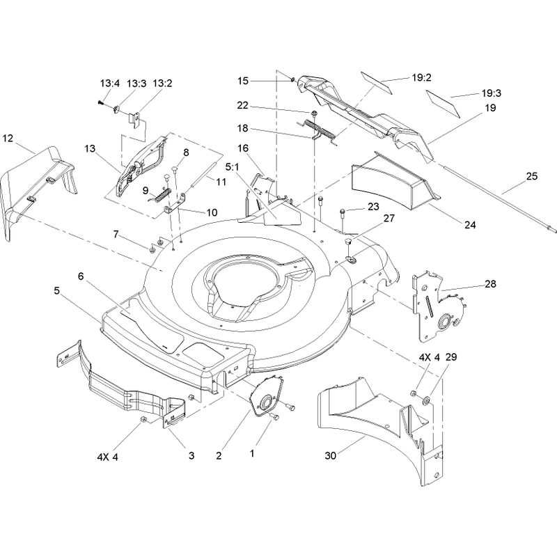 Deck Side Chute and Rear Door Assembly